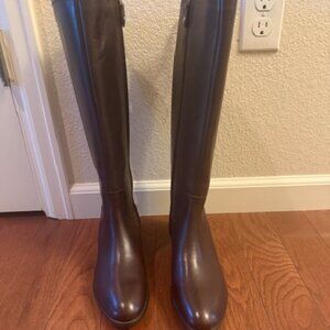 New - Geox Felixity Women's Brown Leather Riding Boots - U.S. size 8